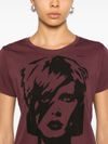 pinko - T-shirt Bussolotto bordeaux con stampa - 3