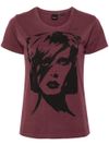 pinko - Burgundy Bussolotto T-shirt with print