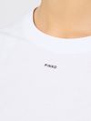 pinko - T-shirt Basico in cotone bianco con ricamo logo - 4