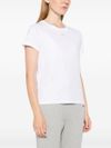 pinko - White cotton Basico T-shirt with embroidered logo - 6