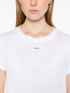 pinko - T-shirt Basico in cotone bianco con ricamo logo - 8