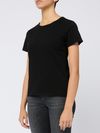 pinko - Black cotton T-shirt with embroidered logo - 2