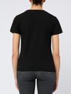 pinko - T-shirt bussolotto in cotone nero con ricamo logo - 3