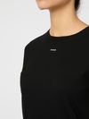 pinko - T-shirt Basico in cotone nero con ricamo logo - 4