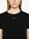 pinko - T-shirt Basico in cotone nero con ricamo logo - 6