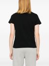 pinko - Black cotton Basico T-shirt with embroidered logo - 8