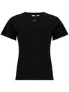 pinko - T-shirt Basico in cotone nero con ricamo logo