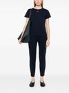 pinko - Blue cotton Basico T-shirt with embroidered logo - 7