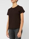 pinko - Brown cotton T-shirt with embroidered logo - 2