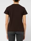 pinko - Brown cotton T-shirt with embroidered logo - 3