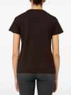 pinko - Brown cotton T-shirt with embroidered logo - 9