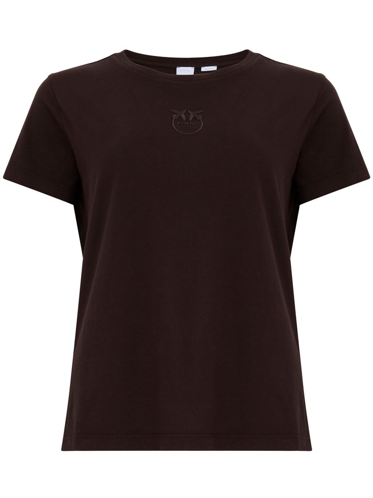 Pinko Cotton T-shirt With Logo In Brown