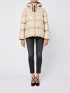 pinko - Beige quilted short Eleodoro puffer jacket - 2