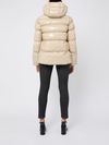 pinko - Beige quilted short Eleodoro puffer jacket - 3