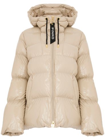 PINKO - Beige quilted short Eleodoro puffer jacket