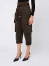 pinko - Brown cotton Ronfare pants with pockets - 2