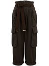 pinko - Brown cotton Ronfare pants with pockets