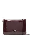 pinko - Flat Classic burgundy clutch with logo