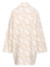 pinko - Beige double-breasted Toro fur with logo - 1