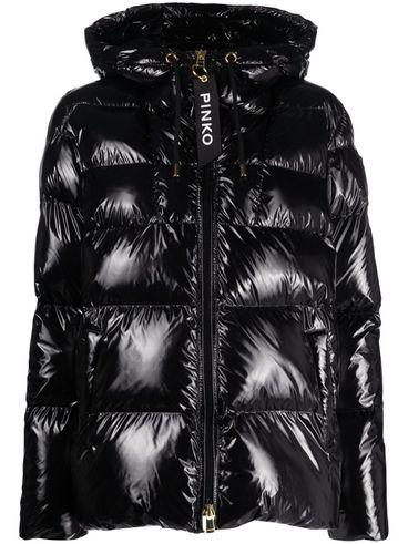 PINKO - Black quilted short Eleodoro puffer jacket