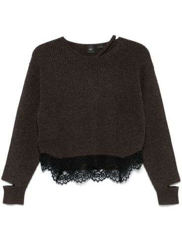 PINKO - Damigiana wool sweater with lace