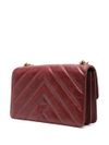 pinko - Borsa a spalla Love One Classic in pelle bordeaux - 2