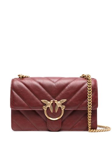 PINKO - Burgundy leather Love One Classic shoulder bag