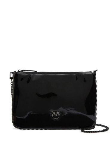 PINKO - Flat Classic black clutch with logo