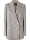 pinko - Double-breasted grey wool Elice blazer