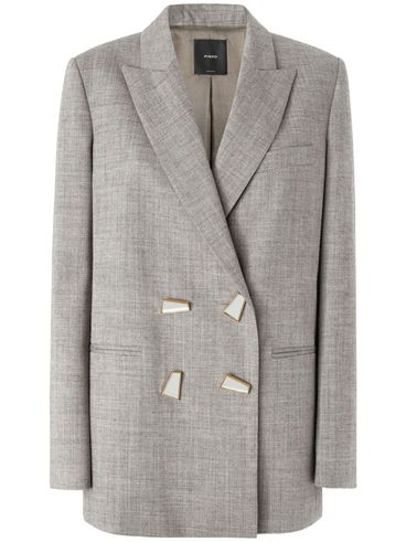 PINKO - Blazer Elice in lana grigia doppiopetto