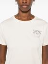 pinko - White cotton Nambrone T-shirt with a rhinestone logo - 2