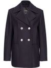 pinko - Double-breasted blue wool Canada coat