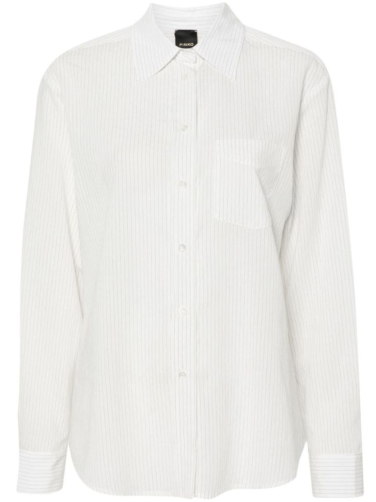 Shop Pinko White Korea Shirt With Pocket