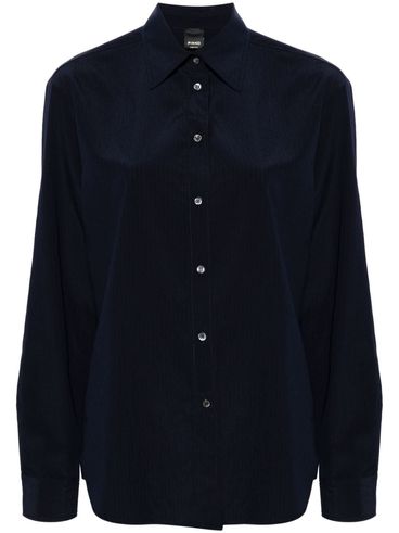 PINKO - Camicia Corea blu con tasca