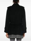 pinko - Short double-breasted black wool Torcia coat - 1