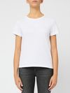 pinko - White cotton T-shirt with embroidered logo - 1