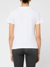 pinko - White cotton T-shirt with embroidered logo - 3