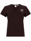 pinko - Brown cotton Turbato T-shirt with logo print