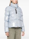 pinko - Light blue flared short Mirco puffer jacket - 3