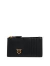 pinko - Black card holder 'Airone' with logo