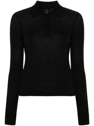 PINKO - Black wool Liquoroso sweater with buttons