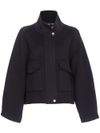 pinko - Short black wool Cucchiaio coat with pockets