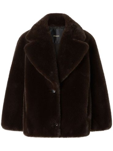 PINKO - Brown Alighieri fur coat with buttons