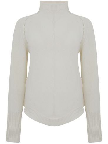 PINKO - White high-neck Leagatura sweater in wool