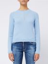 pinko - Light blue crewneck Preparazione sweater in alpaca and silk - 1