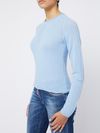 pinko - Light blue crewneck Preparazione sweater in alpaca and silk - 2