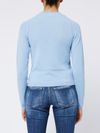 pinko - Light blue crewneck Preparazione sweater in alpaca and silk - 3