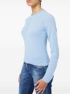 pinko - Light blue crewneck Preparazione sweater in alpaca and silk - 5