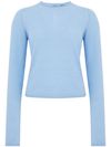 pinko - Light blue crewneck Preparazione sweater in alpaca and silk