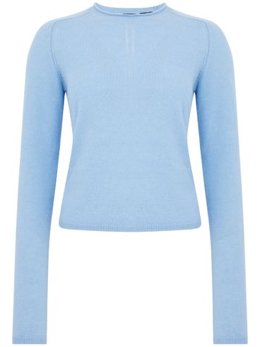 PINKO - Light blue crewneck Preparazione sweater in alpaca and silk